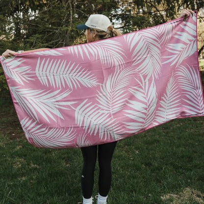 Sprints Athletic Running Towel, Full-Sized, Car Seat Cover - Performance Microfiber (Garden of Races Past - Pink)