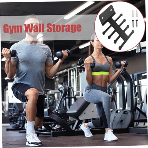 4-Tier Heavy Duty Gym Wall Storage, Metal Equipment Organizer & Non-Slip Resistance Band Rack