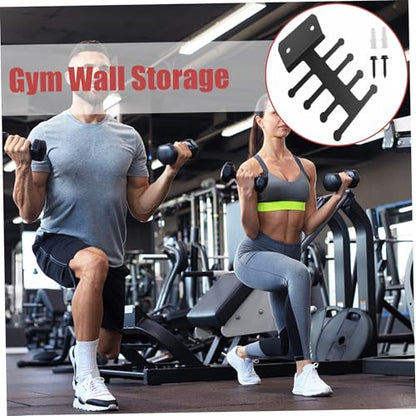 4-Tier Heavy Duty Gym Wall Storage, Metal Equipment Organizer & Non-Slip Resistance Band Rack