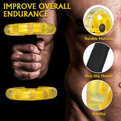 POPETPOP Ab Roller Wheel - Tummy Weight Equipment, Ab Wheel for Core Training, Hand Weights Dumbbell for Men/Women, Home Gym Equipment (Yellow)