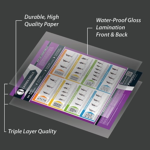 Ladder Drills Fitness Chart | Develops Motor Skills & Improves Agility | 23.5' x 33' Laminated Plastic Poster - color: 7. Ladder Drills