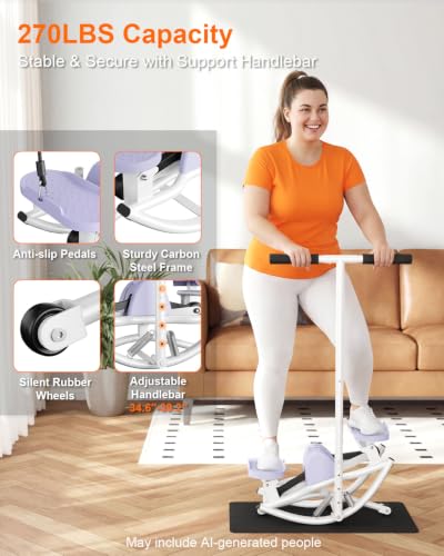 Rock Stepper for Exercise at Home, Rocking Stepper Side to Side - color: Purple