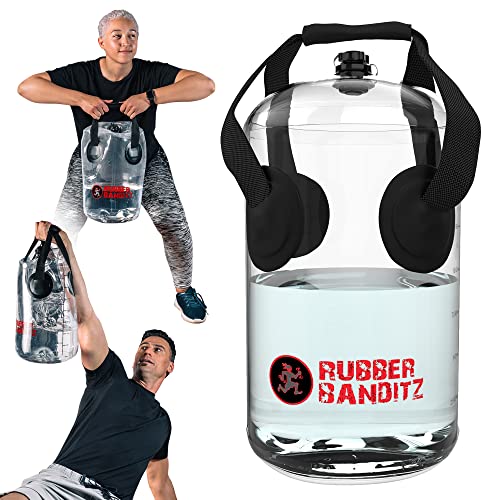 Rubberbanditz Adjustable Kettlebell Set - Water Weight Bag for Strength Training, Portable Water Aerobics, and Exercise - Portable 40 lb Fillable Kettlebell Alternative to Sand Kettlebell