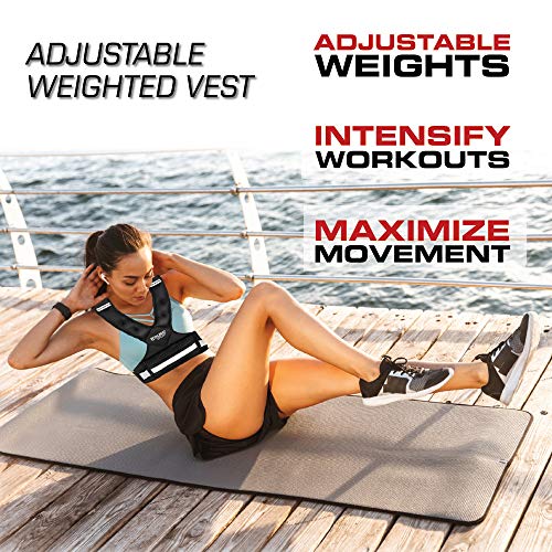 "Aduro Sport Adjustable Weighted Vest Workout Equipment, 4-10lbs/11-20lbs/20-32lbs/26-46lbs Body Weight Vest for Men, Women, Kids" - style: 26-46 Pounds (11.79KG-20.86KG)