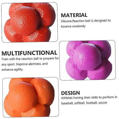 POPETPOP 3Pcs Hexagonal Reaction Ball Agile Training Ball for Fitness and Sports Reflexes Hand Eye Coordination Fun for All Ages Training Drills