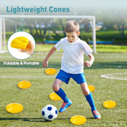 OLIXIS Soccer Football Agility Training Equipment with 4 Adjustable Hurdles - color: Light Yellow