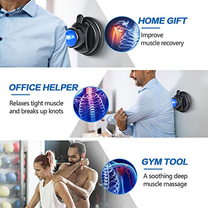 Massage Ball, Mountable Muscle Massage Roller for Pain Relief, Suction Cup Self Back Massager Roller and Trigger Point Massager to Relieve Muscle Knots, Hands-Free - 2 Balls - style: 1 - Pack - Mountable Ball