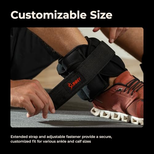 Sunny Health & Fitness Neoprene 1-5 LB Pair Ankle Weights/Adjustable 5 LB - size: Adjustable 1-5 LB