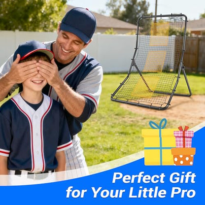 Heavy Duty Baseball Rebounder Net Fielding Trainer Pro Softball Pitch Back Bounce Pitchback for Ground, Line Drive, Fly Ball Return Settings - size: 6 x 4 ft