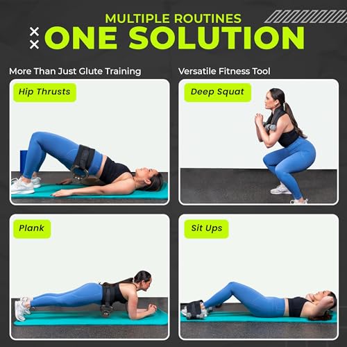 Adjustable Hip Thrust Belt for Dumbbells, Kettlebells & Plates | Slip-Resistant Padding For Hip Protection | Portable & Comfortable Booty Belt For Women | Ideal For Gym, Home & On-The-Go Workouts