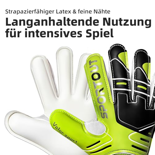 Sportout Youth&Adult Goalie Goalkeeper Gloves,Strong Grip for The Toughest Saves, with Finger Protect & 4+3MM Latex to Give Splendid Protection to Prevent Injuries,4 Colors