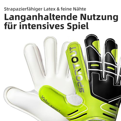 Sportout Youth&Adult Goalie Goalkeeper Gloves,Strong Grip for The Toughest Saves, with Finger Protect & 4+3MM Latex to Give Splendid Protection to Prevent Injuries,4 Colors