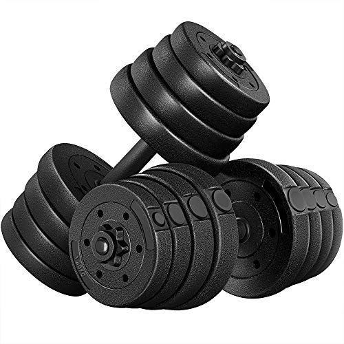 Yaheetech Adjustable Dumbbell Sets Free Weights for Women Men Beginner Dumbbells Changeable Home Gym Apartment Exercise & Fitness Equipment Black - size: 66 pounds