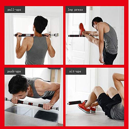 FixtureDisplays® Chin Up Bar Pull Up Bar Doorway Home Gym Exercise Strength Fitness Screw Fasten to Door Frame Twist Bar to Extend 18490NEW-NF