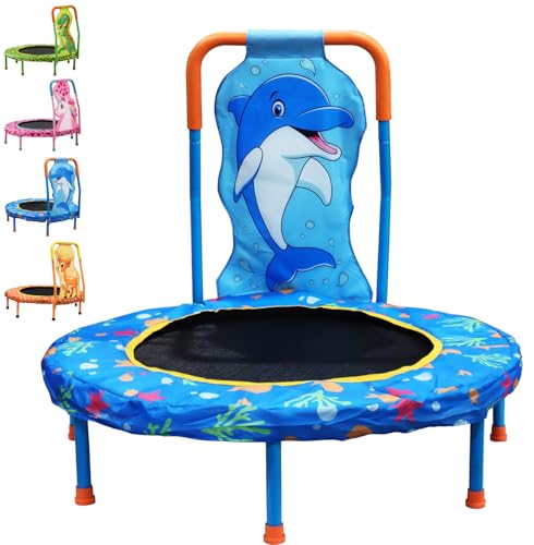 No-Gap 36" Mini Trampoline Toddler Trampoline with Handle for Kids, 36 inch Indoor Garden Small Kid Trampoline Baby Trampolines with Super Safe Cover for Toddlers Ages 2 to 5