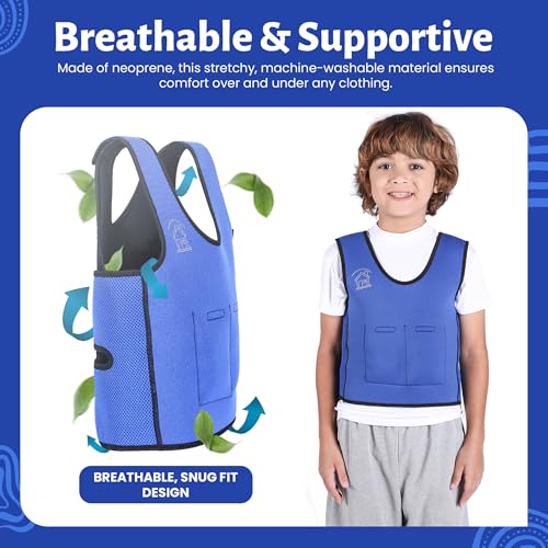 Sensory Compression Weighted Vest for Kids with ADHD, Calming Jacket for Anxiety, Highly Adjustable, Elementary to High School