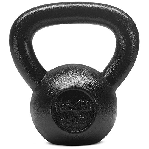 Yes4All Kettlebell Sets, 5 - 10 - 15 - 20 - 25 - 30 LB Cast Iron Strength Training Kettlebells, Wide Handles & Flat Bottom, Multi-Level from Beginners to Pros for Strength Training & Home Gym - color: B. 15 - 20 lbs