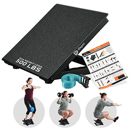 Lifepro InclineX Slant Board — Adjustable Calf Stretch Board with Nordic Strap — 4-Angle Incline for Calf Stretching, Squats & Ankle Mobility & Holiday Gifts