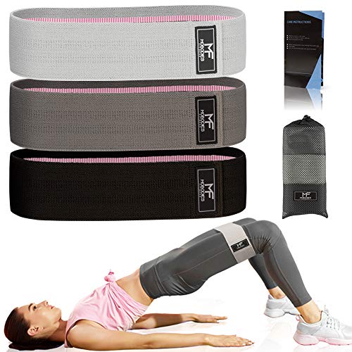 Resistance Bands Booty Bands Hip Bands for Legs and Butt Fabric Exercise Bands Cloth Workout Bands for Women Men Resistance Loops Anti Slip Thick Wide Circle Hips Glute Set of 3