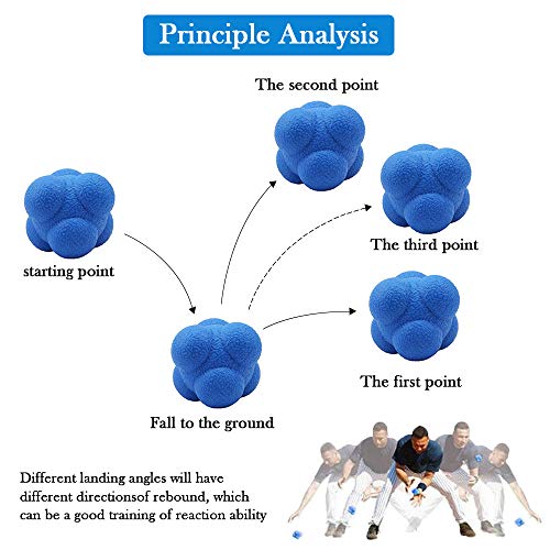 Reaction Ball,Hexagonal Agility Ball for Towards Training Improvement Of Hand-Eyereaction and Agility Coordination Reflex Exercise Sports,Can Improve The Concentration Of Teenagers and Adults(2 Pcs)