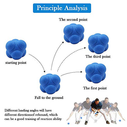 Reaction Ball,Hexagonal Agility Ball for Towards Training Improvement Of Hand-Eyereaction and Agility Coordination Reflex Exercise Sports,Can Improve The Concentration Of Teenagers and Adults(2 Pcs)