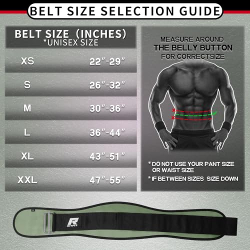 RitFit Weight Lifting Belt 6 Inch for Squats Deadlift Strength Training - color: Green, size: XL(43"-51")