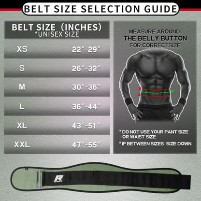 RitFit Weight Lifting Belt 6 Inch for Squats Deadlift Strength Training - color: Green, size: XL(43"-51")