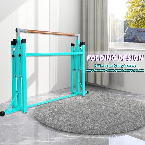 MARFULA Gymnastic Kip Bar for Kids Teens Ages 3-25 of All Gymnastic Levels - color: Bar With Mat-Cyan (5 Ft Base)