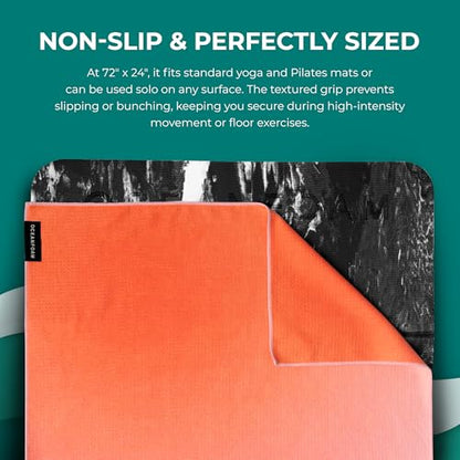 Beach Towel – Lightweight, Absorbent, Quick-Drying, Sand-Resistant, Non-Slip – Ideal for Workouts, Yoga, Pilates, Beach, Pool, Boat & Travel – 25% Recycled – 72"x24" (Sunset) - color: Sunset