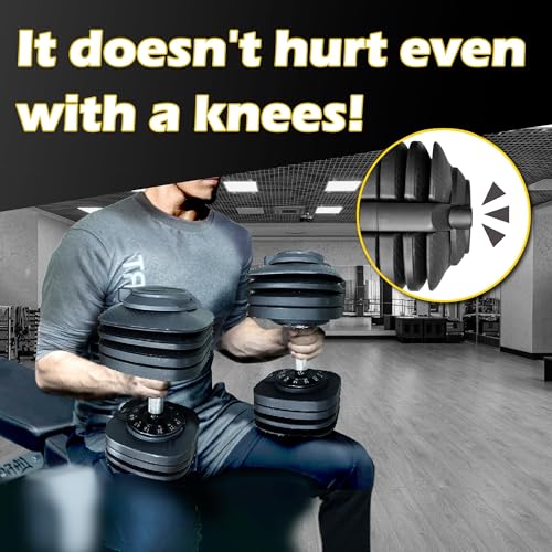 BODYTECH 53LBS/24KG Quick Adjust Dumbbell - 1-Second Weight Change & Safety Lock | Sweat-Proof Metal Grip | Space Saving Home Gym Equipment