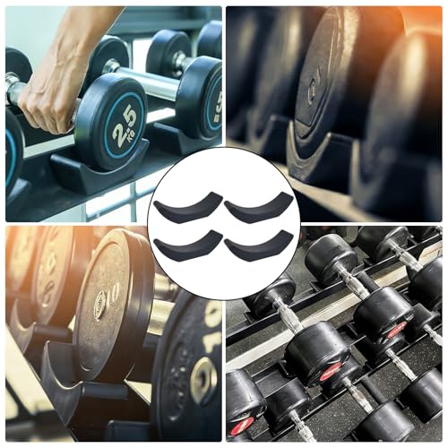 12 Pack Dumbbell Saddles, Heavy Duty Anti-Roll Dumbbell Cradles for Rack or Floor, Non-Slip Plastic Dumbbell Holder for Round & Hex Weights, Home Gym Weight Storage Accessories Replacement