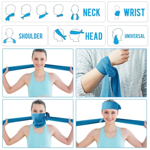 120Pcs Cooling Towels for Neck and Face 40 x 12 Inch Workout Ice Towel for Gym Sweat Microfiber Breathable Chilly Bulk Neck Wraps for Yoga Athletes Hiking Camping Travel Running Golf Outdoor Sport