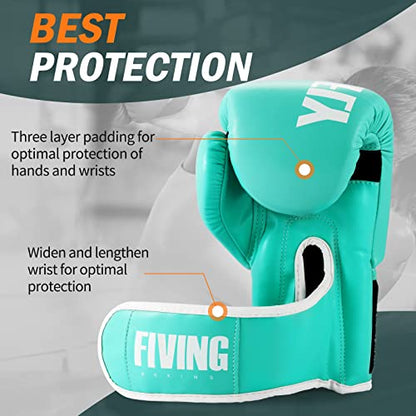 Boxing Gloves for Men Women Adults - color: Green, size: 10oz