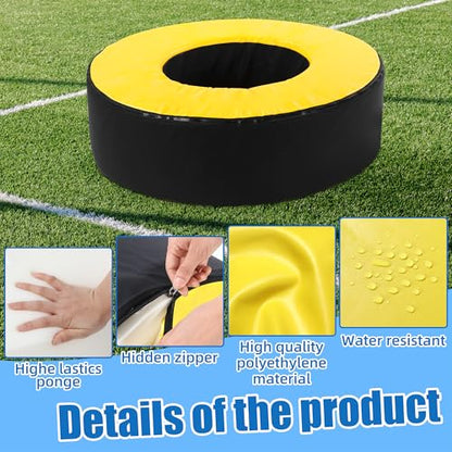 Football Tackle Wheel, Football Tackle Ring for Youth,Football Training Equipment Football Tackle Dummies High Elastic Foam and Waterproof PU Leather for Football Practice - size: D36x8"