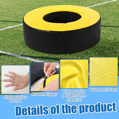 Football Tackle Wheel, Football Tackle Ring for Youth,Football Training Equipment Football Tackle Dummies High Elastic Foam and Waterproof PU Leather for Football Practice - size: D28x8"