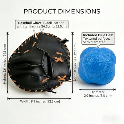 Pancake Glove Baseball Youth & Flat Gloves Softball Trainer with Agility Reaction Ball - Infield Mitt to Build Soft Hands (Ages 6-12, Right-Hand Throw)