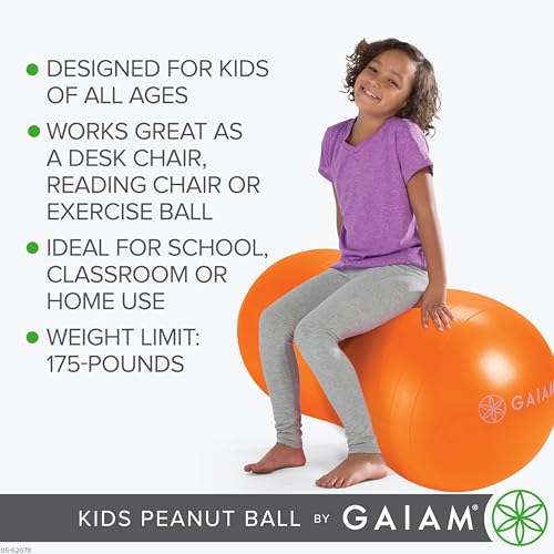 Active Seat Peanut Shaped Bounce Desk Chair, Exercise Yoga Balance Sitting Ball, Flexible Seating, Wiggle Seat for Boys and Girls