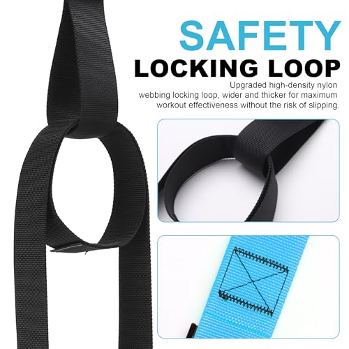 Home Resistance Training Kit with Adjustable Suspension Straps for Workouts - color: Blue