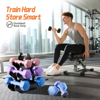 4 Tier Dumbbell Rack, Weight Rack For Home Gym, Dumbbell Stand for Free Weights