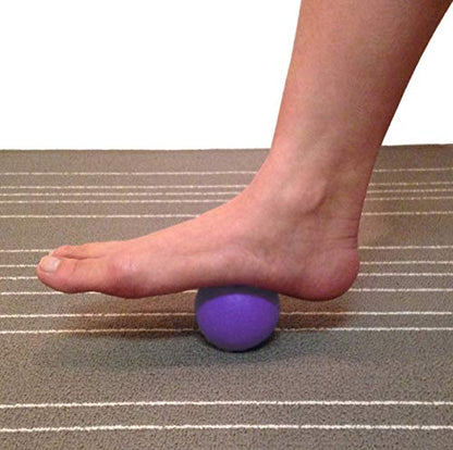 Massage Lacrosse Balls for Myofascial Release, Trigger Point Therapy, Muscle Knots, and Yoga Therapy. Set of 2 Firm Balls (Pink and Purple)