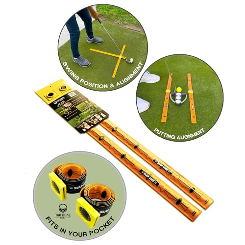 Compact Golf Alignment Sticks & Swing Aid – Pocket-Sized Modular Ruler System to Fix Slice, Takeaway, Stance, Putting & Posture | Indoor & Outdoor Golf Training Tool