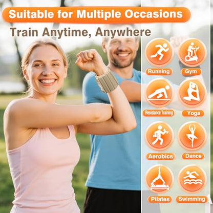 Wrist Weights,Ankle Weights for Women Men,Adjustable Magnetic Silicone Weights Training Intensity for Home Gym Workout,Running,Yoga,Exercise,Strength Training,Set of 2 (1.1LB Each)