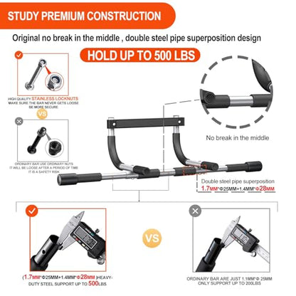 Ally Peaks Pull Up Bar for Doorway,Multiple Levels Width Adjustable Pull Up Bar Accurately Match Wide and Narrow doorframe,Indoor Chin-Up Bar Workout Bar,USA Original Patent