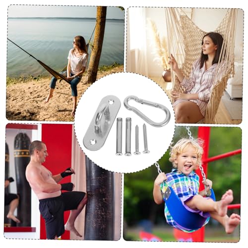 Kisangel 2pcs Fan Stand Trainer Bracket for Yoga Gymnastic Rings Ceiling Mount for Gymnastics Ring Fixed Disk Stainless Steel