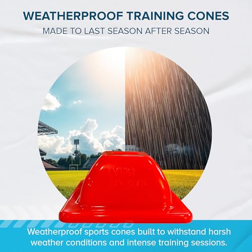 LVL10 Pro Training Cones - 2" Mini Soccer Cones for Sports Training - for Basketball, Football, Basketball and Agility Drills - Soccer Field Markers That Won't Crack, Slide or Fly