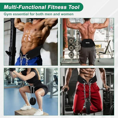 Dip Belt, Professional Weight Lifting Belts with 38 IN Steel Chain, Reliable & Durable Weight Belt for Men, Heavy Duty Weightlifting Belts for Pullups, Squats, Dips, Weight Lifting