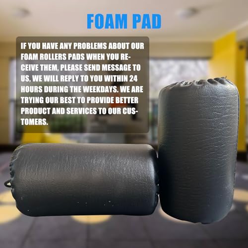 High Density Foam Roller, Replacement Foam Foot Pads for Home Gym Exercise Machines Equipments, Weight Bench Leg Extension Curl Attachment (Leather 7‘’) - color: Leather 7‘’