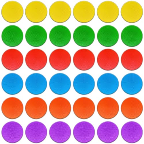4 inch/9 Inch Colored Poly Spot Marker 12 Pcs, Non-Slip Rubber Agility Markers Flat Field Cones Floor Dots for Football, Basketball Training Markers, Dance Practice and Drills with Flat Cones Points - style: TPE 4 inch 36 Pcs