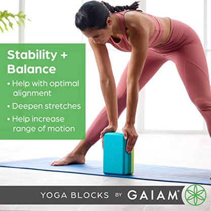 Gaiam Yoga Block - Supportive Latex-Free Eva Foam - Soft Non-Slip Surface with Beveled Edges for Yoga, Pilates, Meditation - color: Black, style: 1 Block