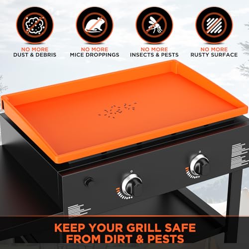 28" Silicone Griddle Mat for Blackstone 28 Inch Grill, Heavy Duty Food Grade Silicone Griddle Cover, Protect Your Grill from Dirt & Rust All Year Round - size: 28" x 18.1" x 2"